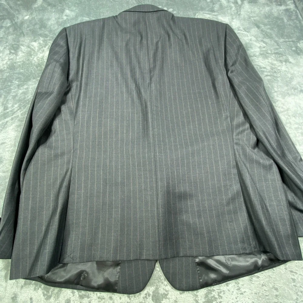 Ralph‎ Lauren Blazer Size 54R Sport Coat Jacket Wool Black Label Striped Suit